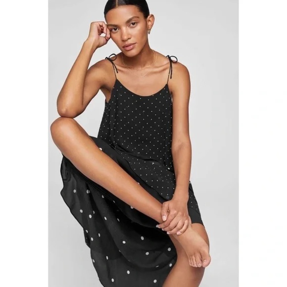 Anine Bing Black and White Polka Dot Midi Dress - Picture 8 of 8